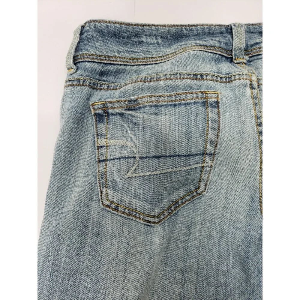 American Eagle Womens Medium Wash Blue Stretch Slim Boot Jeans Size 6 Reg